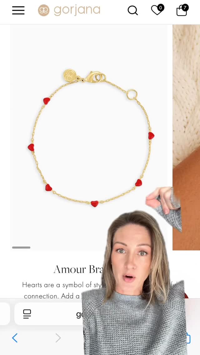 Instagram post by @sarahmakesmelaugh for gorjana. Caption reads: Things I covet from @gorjana (if you’re my husband....