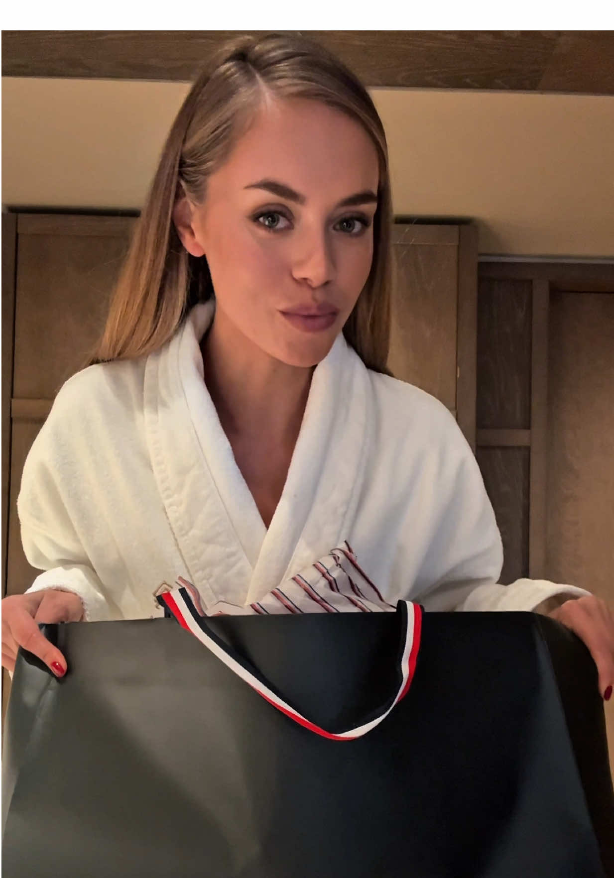 TikTok post by @lailahasanovic for Tommy Jeans. Caption reads: advertisement| let’s get dressed with @Tommy....