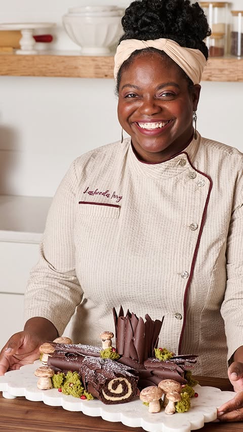 Instagram post by @theequeenofflavor for King Arthur Baking Company. Caption reads: Feeling festive and rolling into the holidays with....