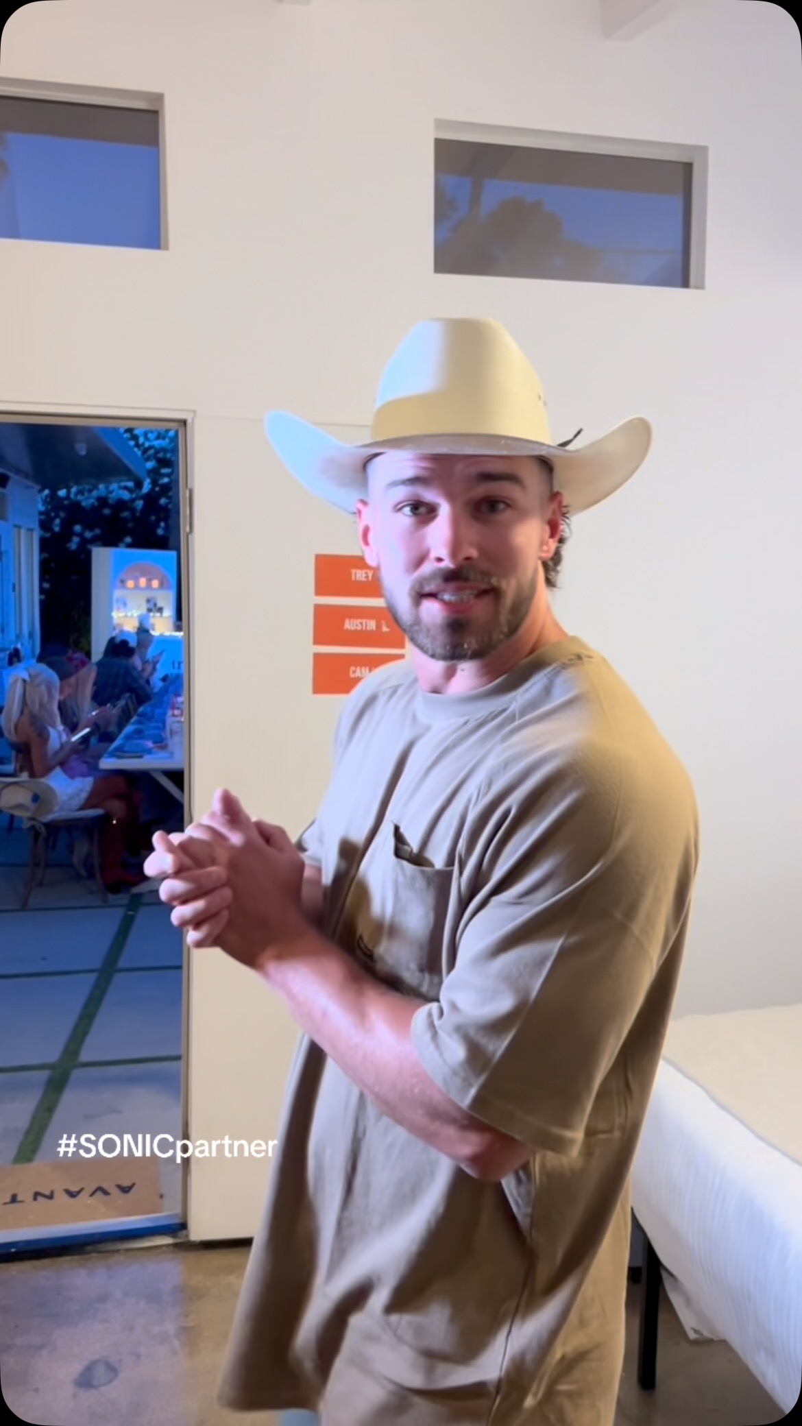 Instagram post by @austinotterpop for Sonic Drive-in. Caption reads: Serving up the foods with SONIC - burgers, tots,....