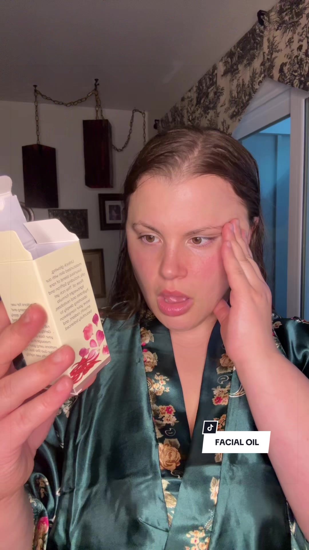 TikTok post by @chunky.cherub for LIA Organics. Caption reads: @LIA Organics sent me a high quality facial oil....