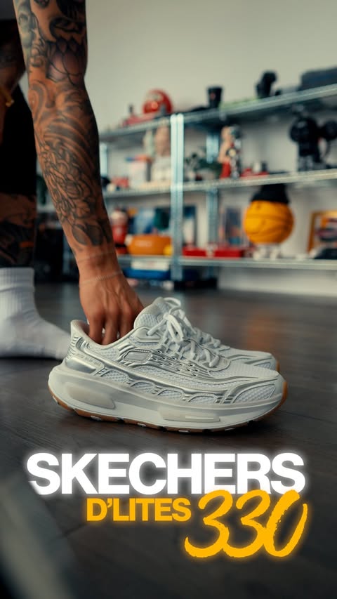Instagram post by @mousetrvp for SKECHERS. Caption reads: [...] D’Lite in the little things lately,....