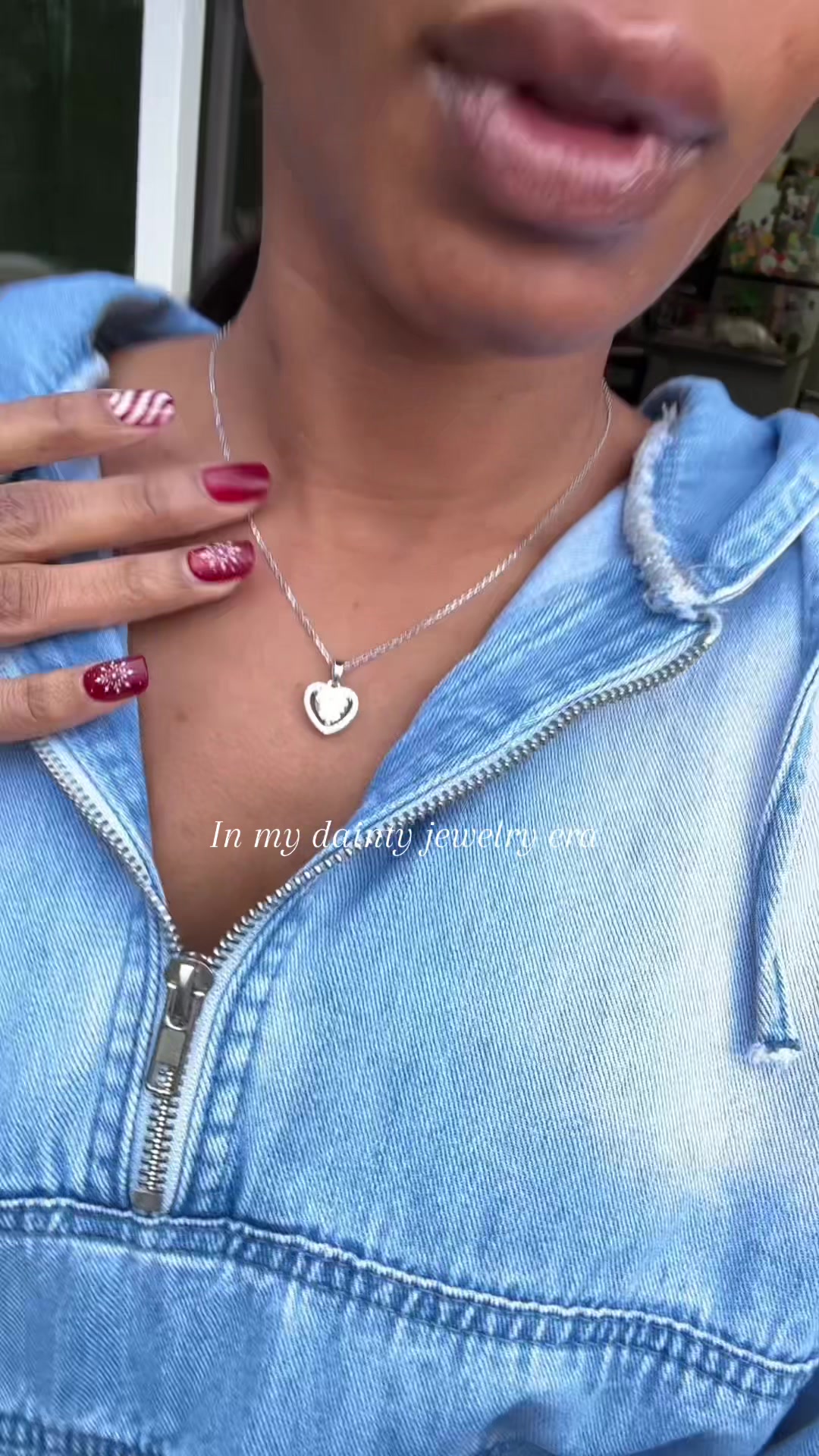 TikTok post by @kitcatt13 for Cate & Chloe. Caption reads: In my dainty jewelry era @Cate & Chloe....