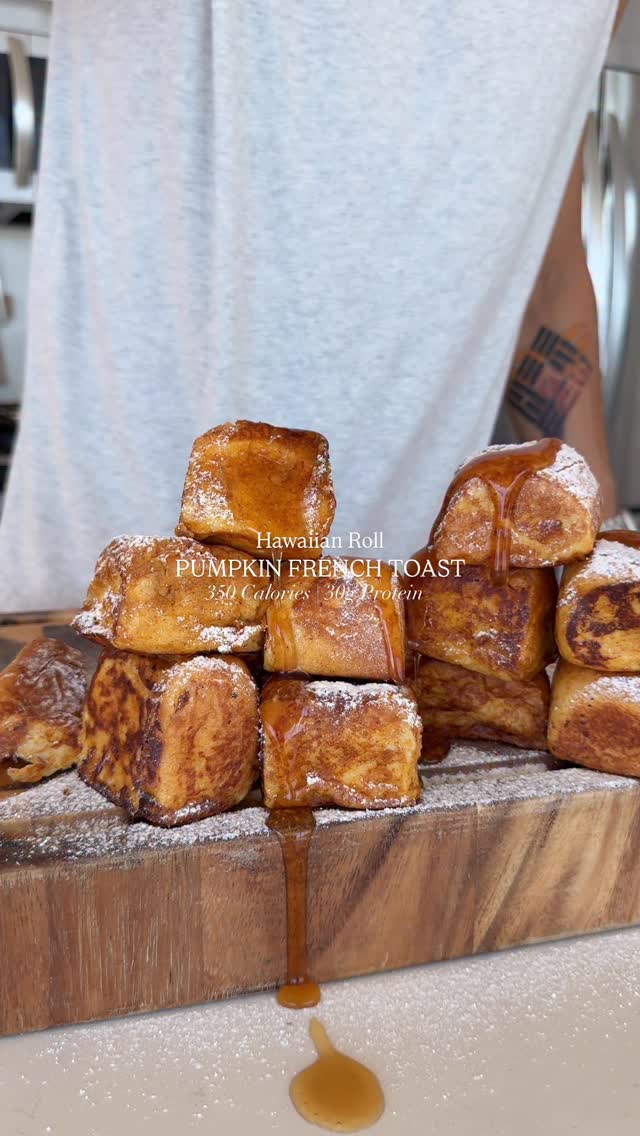 Instagram post by @cooklikeimbook for Splenda. Caption reads: Hawaiian Roll Pumpkin French Toast. Lots of DMs....