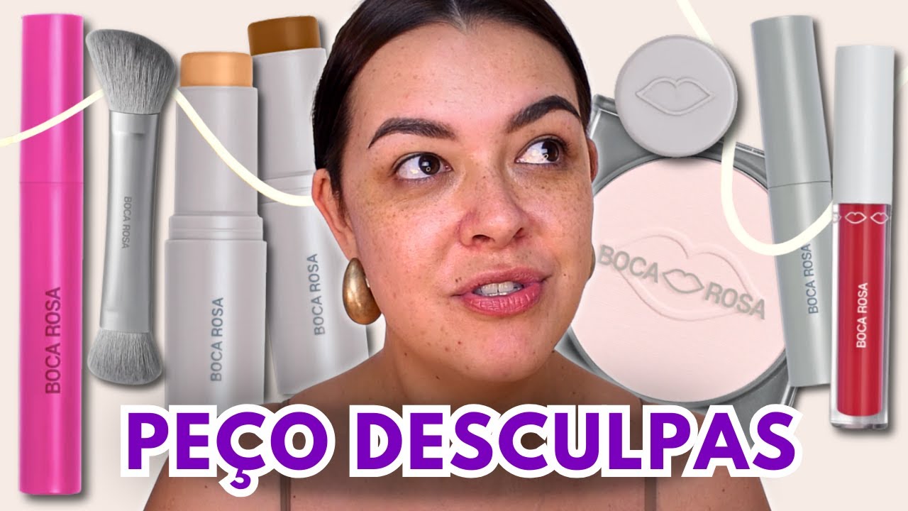 YouTube post by @Jeroese for Hotmart. Caption reads: I DECIDED TO TEST BOCA ROSA MAKEUP (despite....