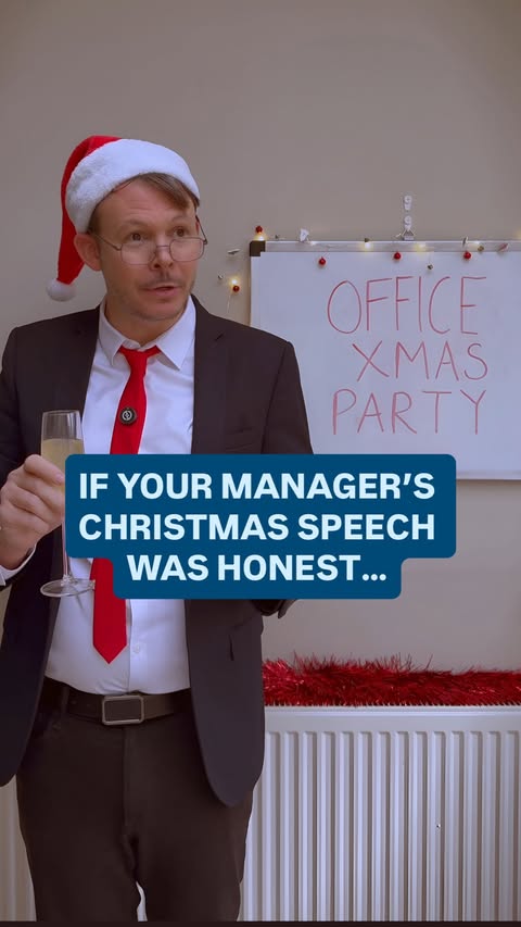 Instagram post by @paul_longley for Indeed. Caption reads: [...] Manager’s Christmas Speech was honest…....