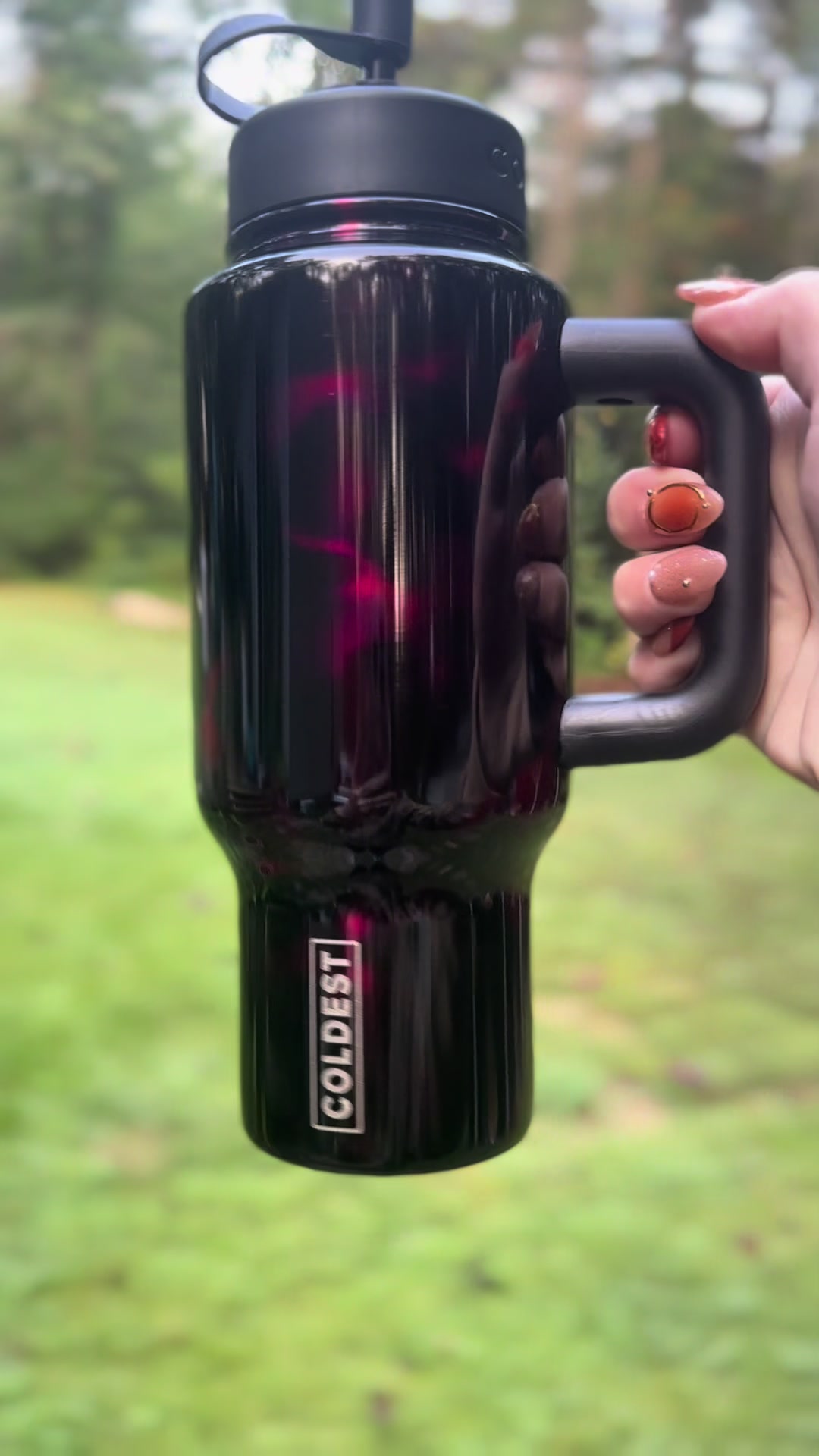 TikTok post by @kaseylemonz for Coldest. Caption reads: @Coldest is making it hard to choose what cup to....