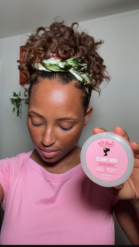 Instagram post by @_miyahjohnson for Camille Rose. Caption reads: Have you tried Camille Rose Edge Freeze yet? ✨....