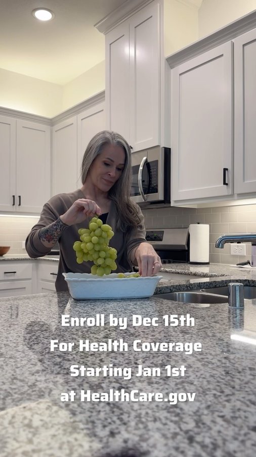 Instagram post by @lets_go_gray for HealthCare.gov. Caption reads: #ad Prioritizing our health goes beyond eating....