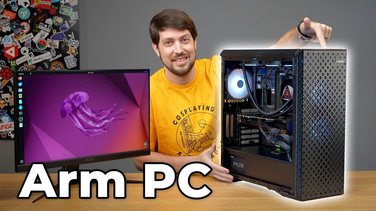 YouTube post by @JeffGeerling for Qualcomm. Caption reads: Windows Arm PCs could be SO much better.