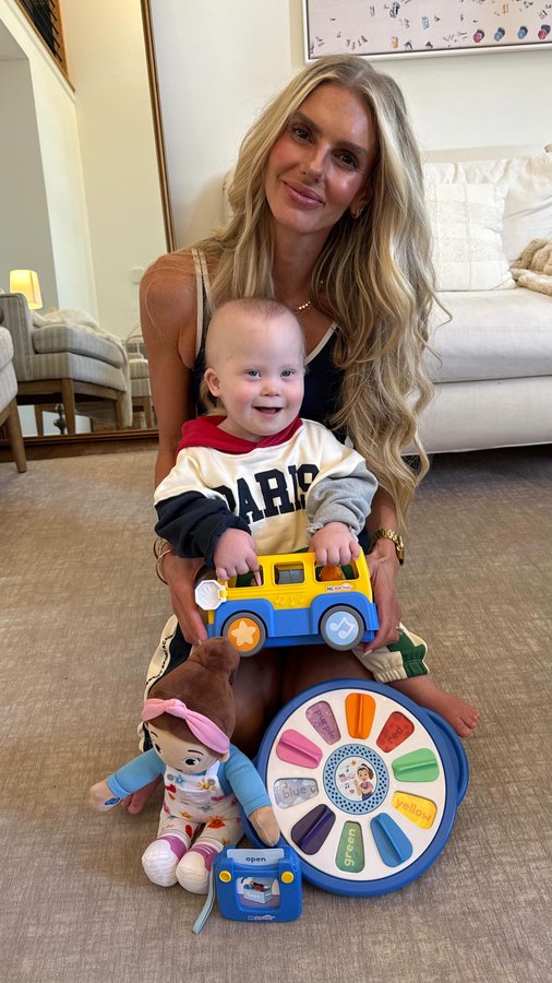 Instagram post by @kirstinczernek for Spin Master. Caption reads: #ad Luca is  @msrachelforlittles OBSESSED so of....