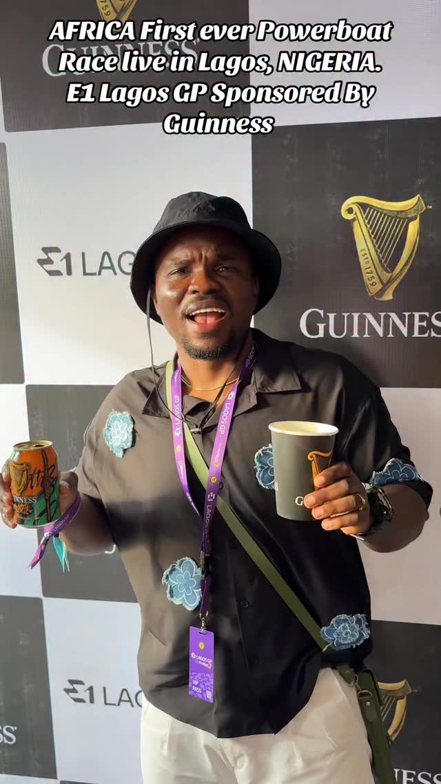 Instagram post by @_tosinsilverdam for Guinness. Caption reads: AFRICA First ever Powerboat Race live in Lagos,....