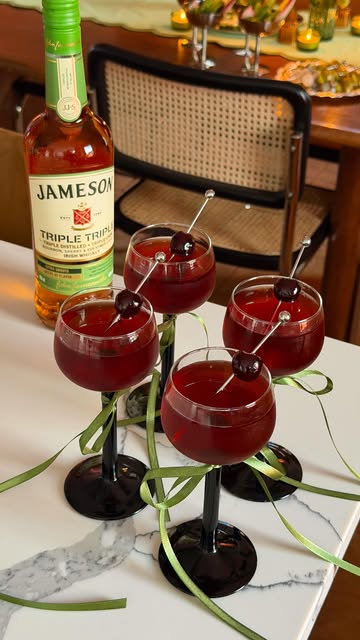 Instagram post by @drinksbyevie for Jameson Irish Whiskey. Caption reads: Getting ready to host for St. Patrick’s Season....