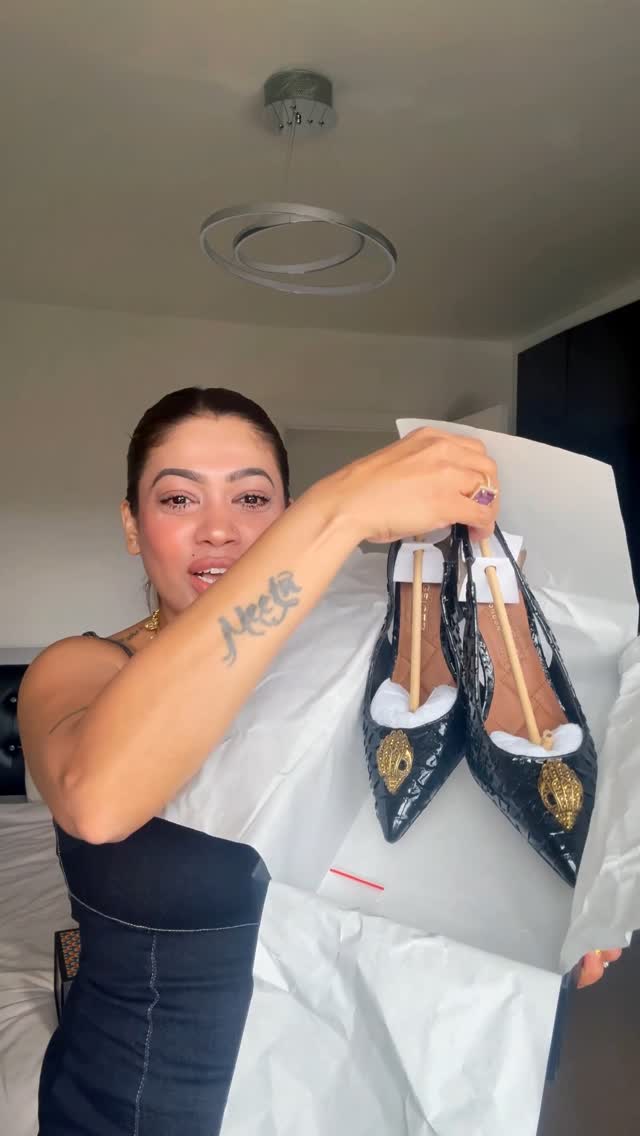 Instagram post by @nita_shilimkar for Kurt Geiger. Caption reads: Thank you @kurtgeiger for spoiling me in style!....