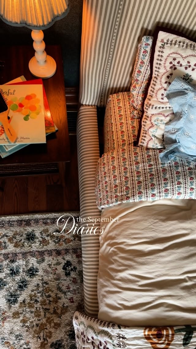 Instagram post by @stefmturner for The Company Store. Caption reads: September highlights ✨ Mornings and evenings are....