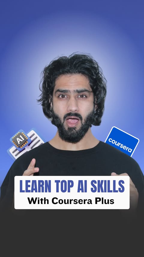 Instagram post by @aasifcodes for Coursera. Caption reads: #CourseraPartner AI is shaping every industry....