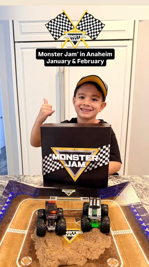 Instagram post by @mrs.myrna for Monster Jam. Caption reads: 🛻 #AD Get Ready for the One and Only Monster Jam®....