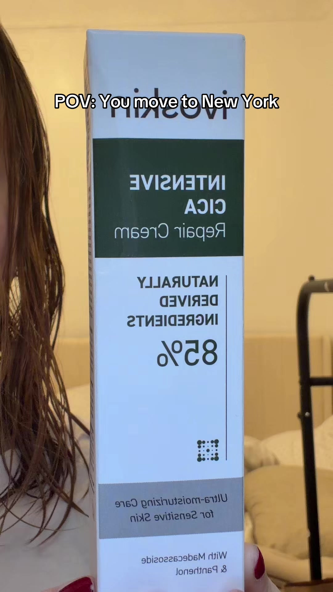 TikTok post by @catalinavergaram for Ivoskin. Caption reads: Gifted by IvoSkin, my skin has been SO sensitive....