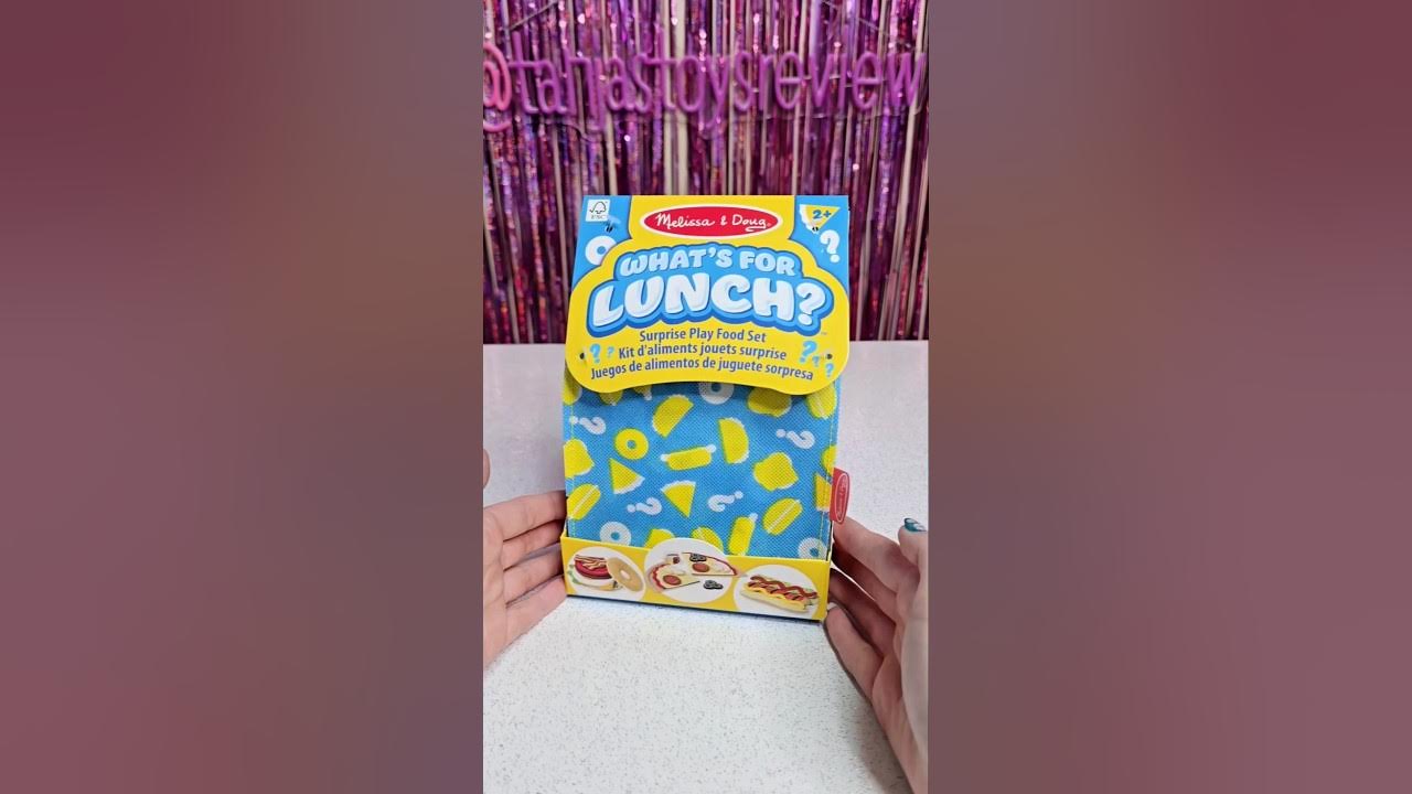 YouTube post by @tanjastoysreview for Melissa & Doug. Caption reads: [AD] #asmr Melissa & Doug What's For Lunch?....