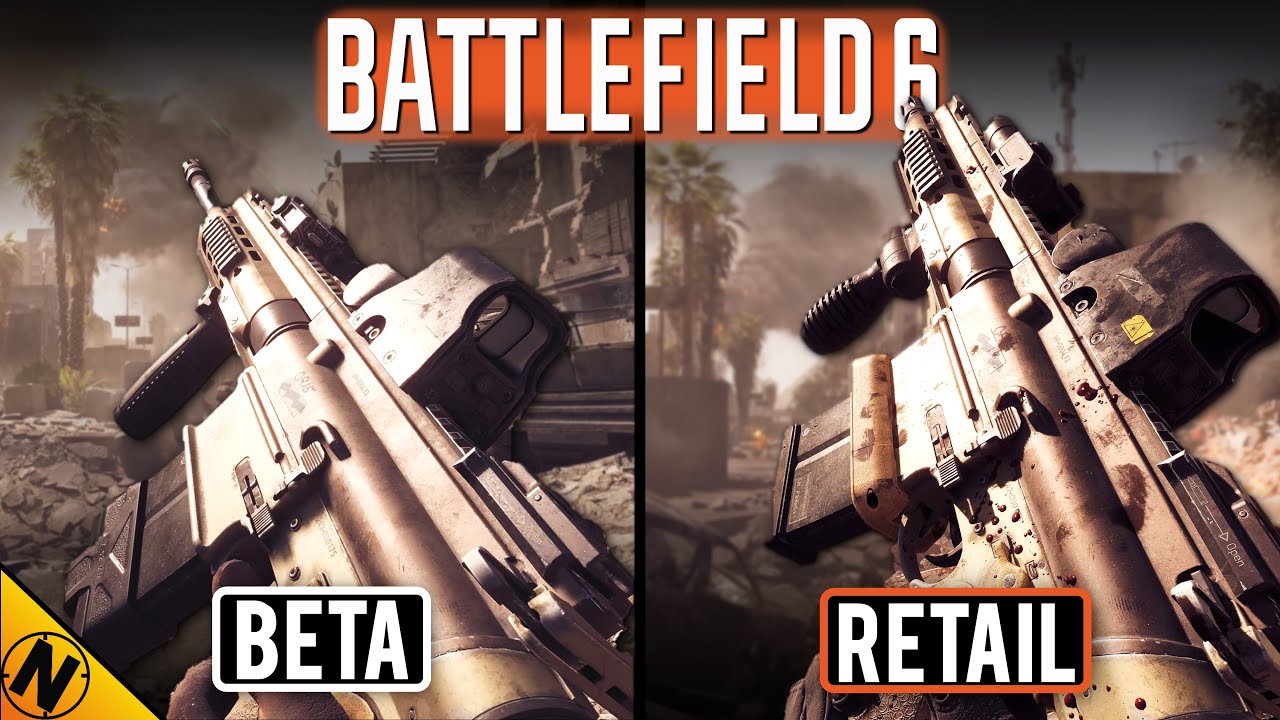 YouTube post by @Nick930 for NVIDIA. Caption reads: Battlefield 6 Retail vs Beta | Direct Comparison.