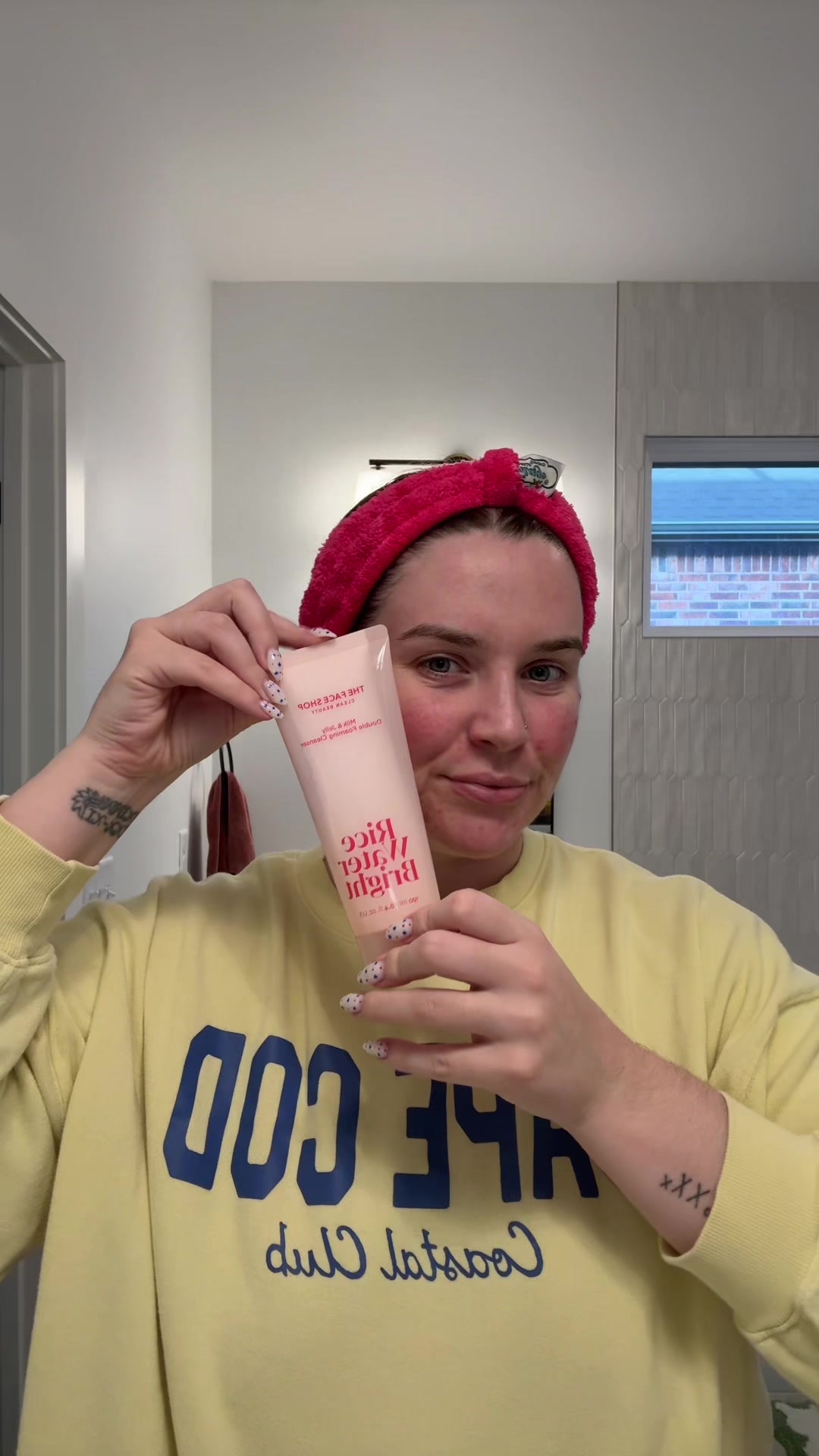 TikTok post by @knc_123 for Clean Skin Club. Caption reads: [...] #testingproducts @The Face Shop US @Clean....
