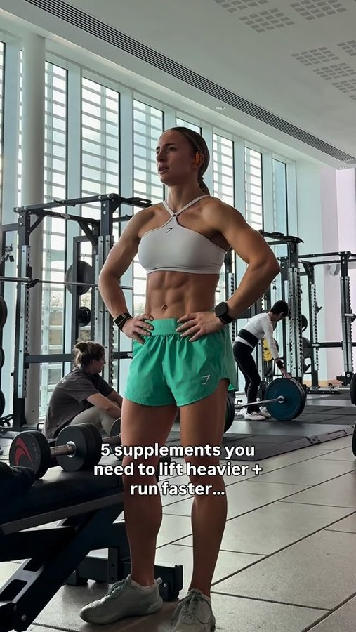 Instagram post by @abbiedennisonfit for Esn. Caption reads: 5 Supplements Every Hybrid Athlete Needs… 

There....