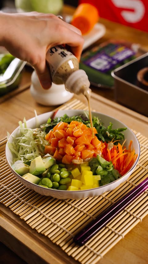 Instagram post by @eboake for DoorDash. Caption reads: My go-to dinner when I’m craving something fresh!!....