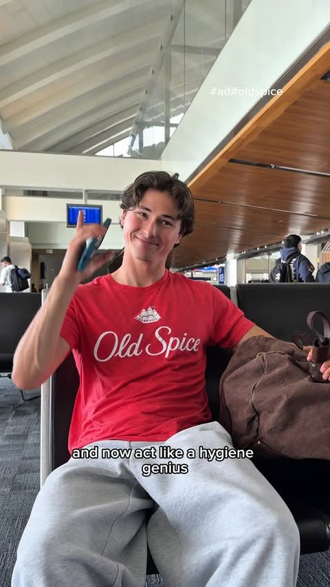 Instagram post by @ben_reid_ for Old Spice. Caption reads: [...] getaway from your shower at home @oldspice.