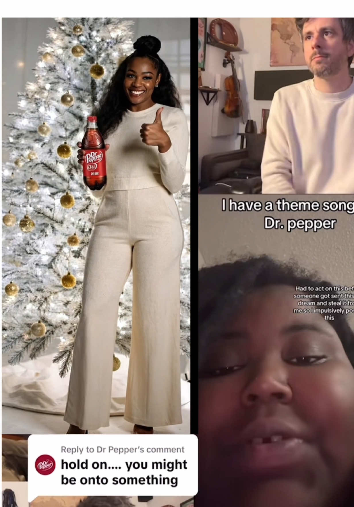 TikTok post by @tiffinity_and_beyond_ for Dr Pepper. Caption reads: Your commercial is ready. ✨ @Dr Pepper @Romeo....