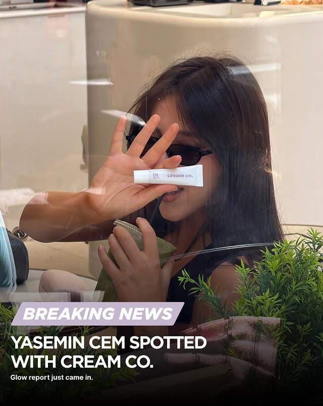 Instagram post by @yasemincem1 for Cream Co.. Caption reads: [...] ‘s glow. she’s been spotted with Cream Co.....