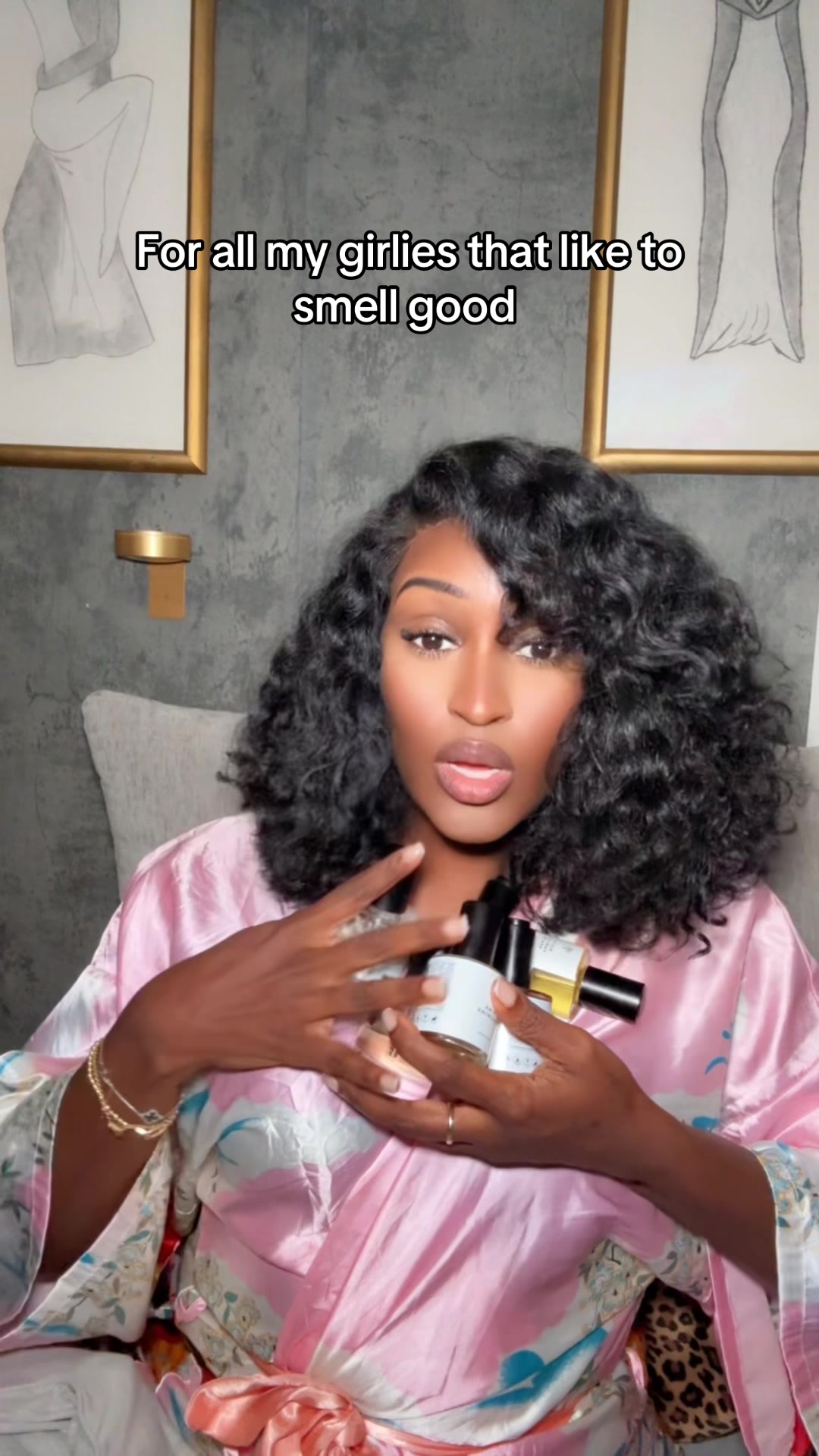 TikTok post by @lovemonicabeauty for Eternal Perfume Oils. Caption reads: [...] woman needs perfume oil from @Eternal....