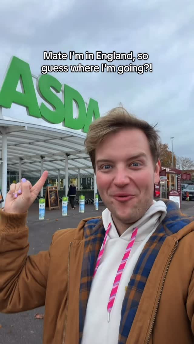 Instagram post by @vthomasenglish for Asda. Caption reads: Going To Asda In England!.
