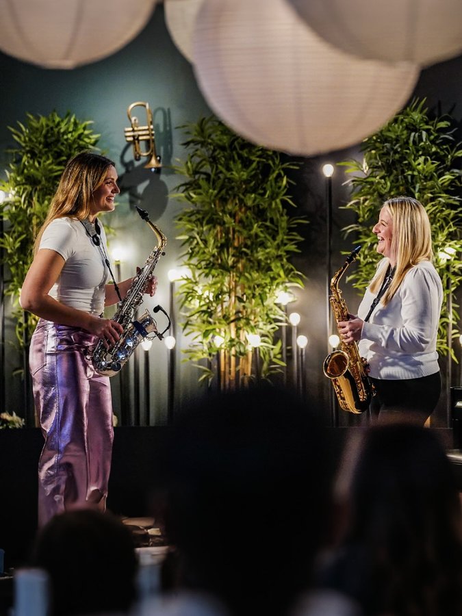 Instagram post by @ellie.sax for Yamaha. Caption reads: 🎷✨ As a Yamaha Artist, I get to do some really....