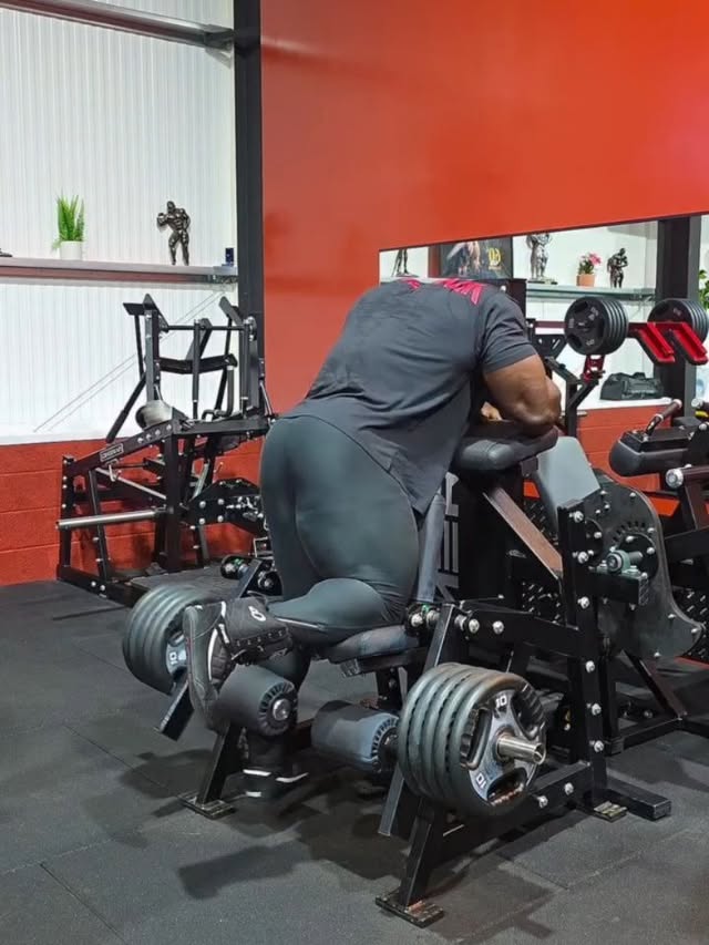 Instagram post by @samson__dauda for Marek Health. Caption reads: [...] SAMSON10 

@gymshark SAMSON10 

@marekhealth....