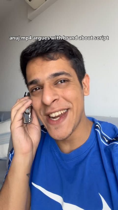 Instagram post by @anuj.mp4 for QuillBot. Caption reads: [...] argues with brand about script #LetsQuillBot....