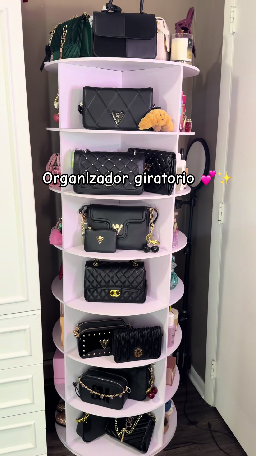 TikTok post by @sofiaquiroz723 for Sweetcrispy S. Caption reads: [...] #viral #organizador #bolsos #zapatos....