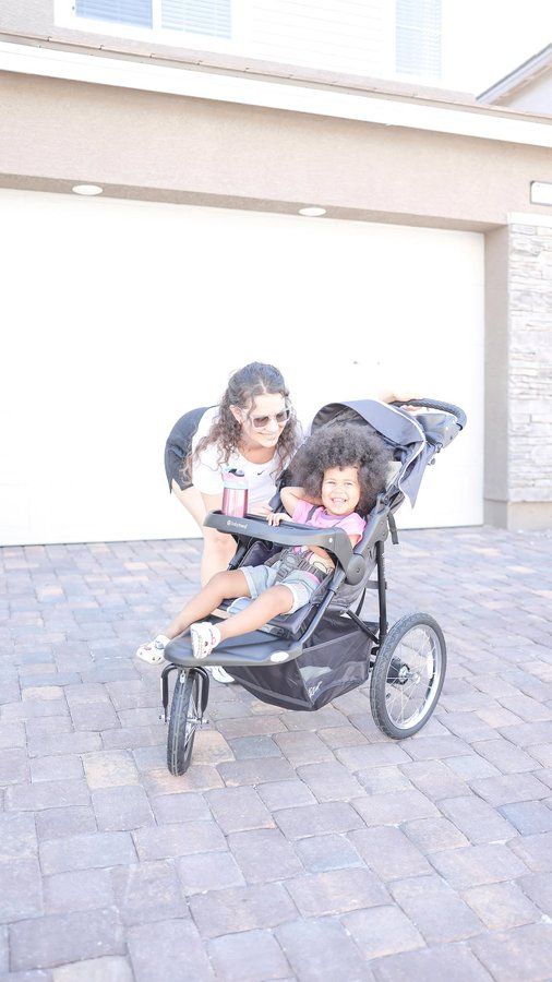 Instagram post by @gyda.bell for Baby Trend. Caption reads: [...] at my local @walmart : the X-Cel R8 by....