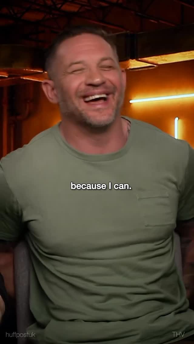 Instagram post by @tomhardyvariations for HuffPost. Caption reads: Don’t ask Tom to do his BANE voice. 😱

He’ll talk....