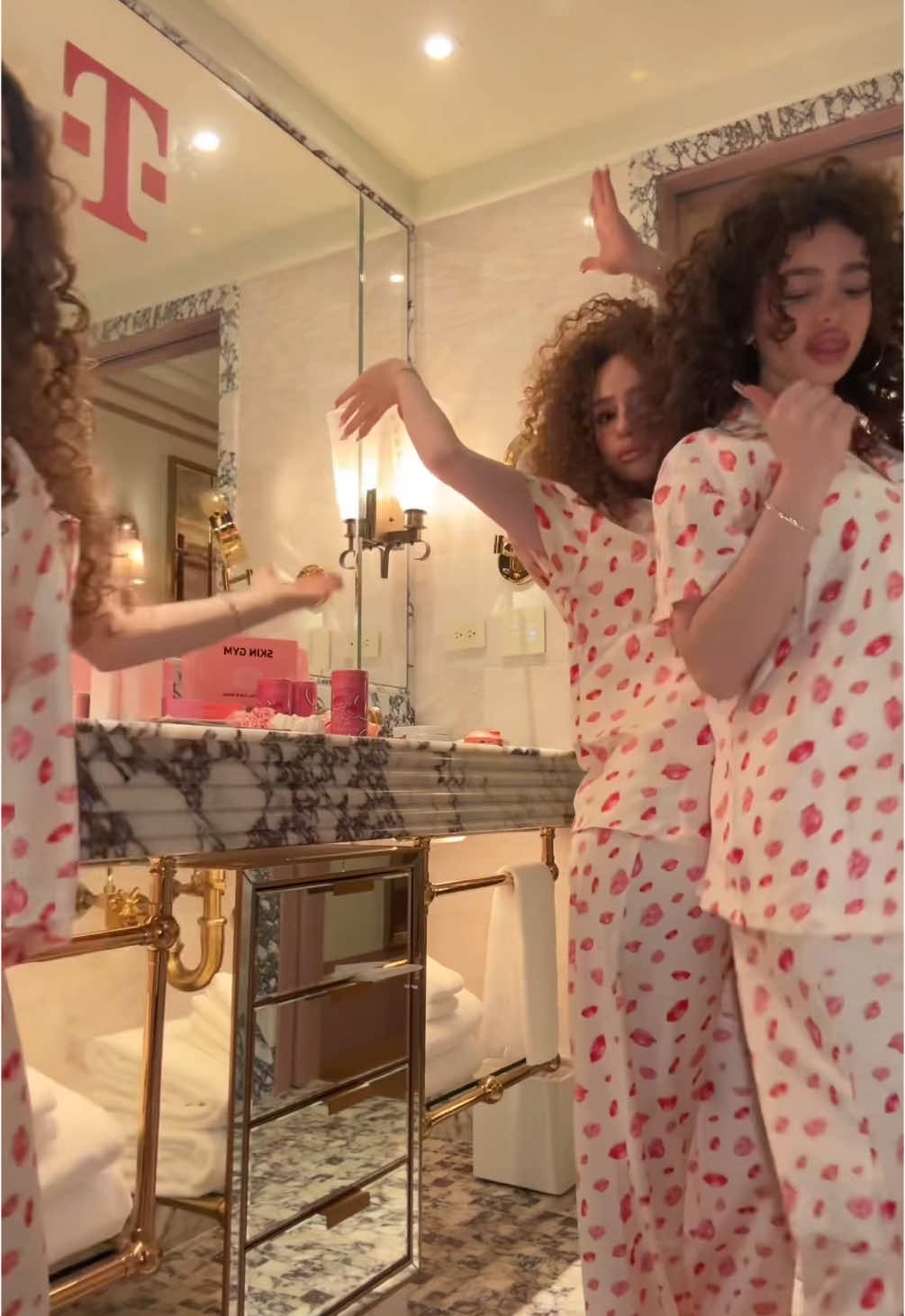 TikTok post by @eliana.kalogeras for T-Mobile. Caption reads: Thinking back on the best galentines ever with....
