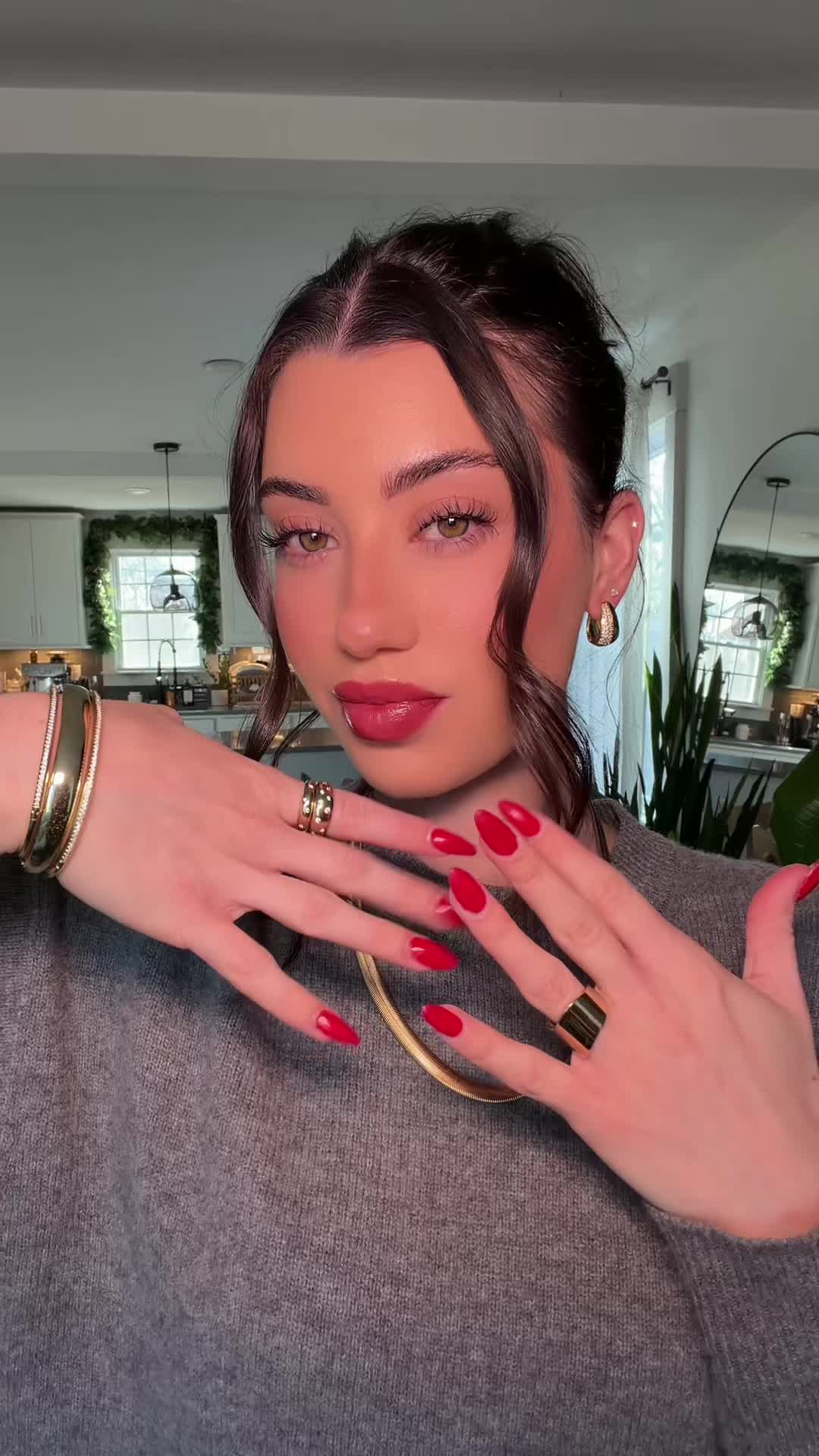 TikTok post by @dallascaroline for Uncommon James. Caption reads: [...] these statement jewelry pieces from....