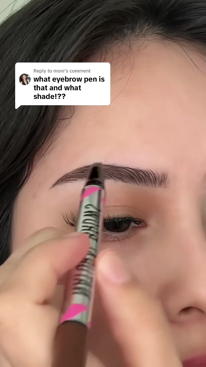 TikTok post by @mvnav for iMethodBeauty. Caption reads: [...] shade black 💖 #eyebrows #tiktokshop....