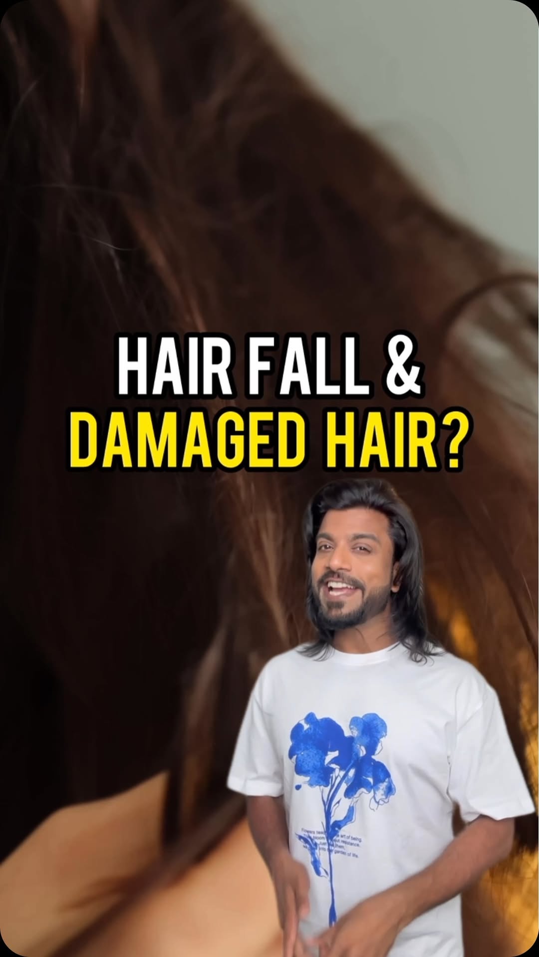 Instagram post by @boseoninsta for The Ayurveda Co.. Caption reads: 2X Stronger & Shinier Hair in 21....