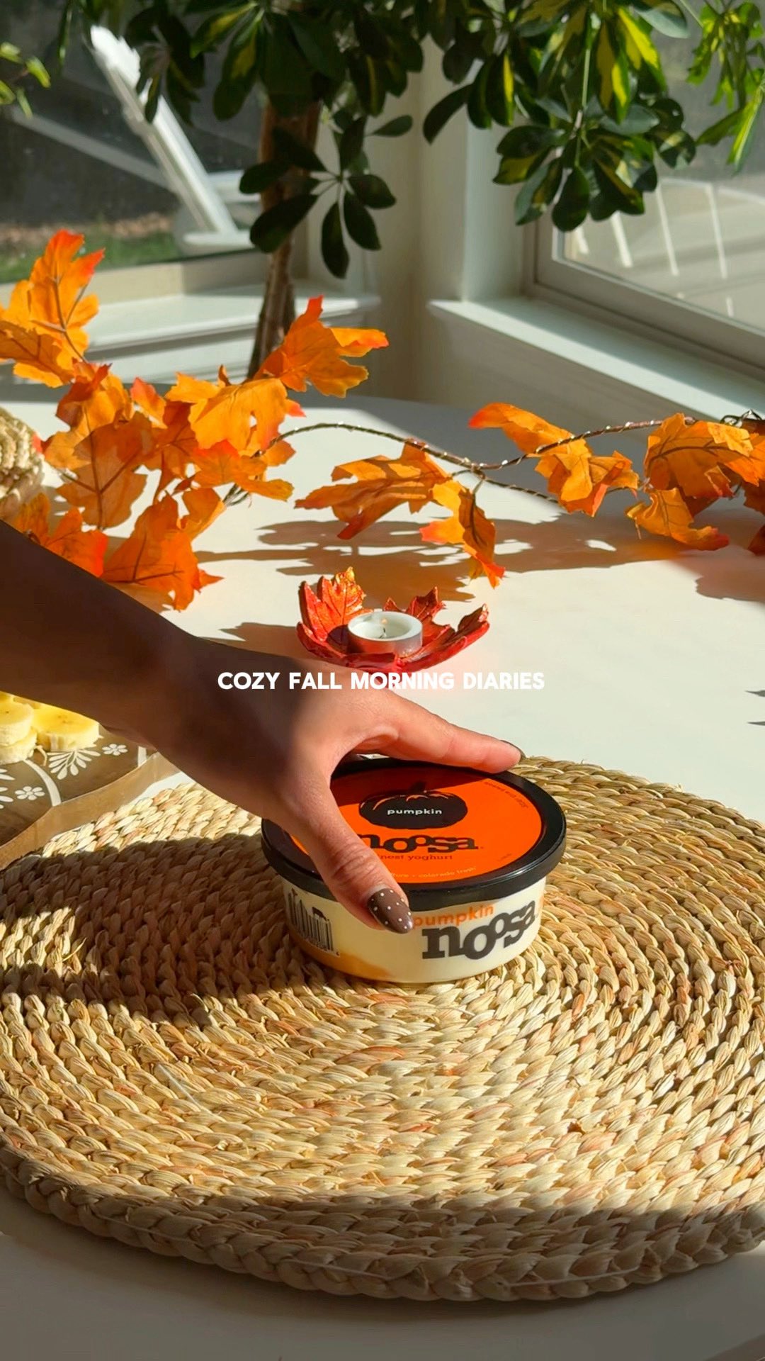 Instagram post by @lifewithmelphillips for noosa yoghurt. Caption reads: #ad Give me more sweet and cozy autumn mornings....