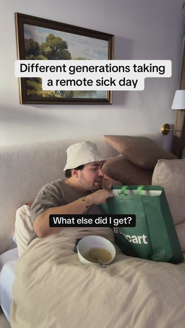 Instagram post by @champagnecruz for Instacart. Caption reads: It doesn’t matter why you need the sick day, just....