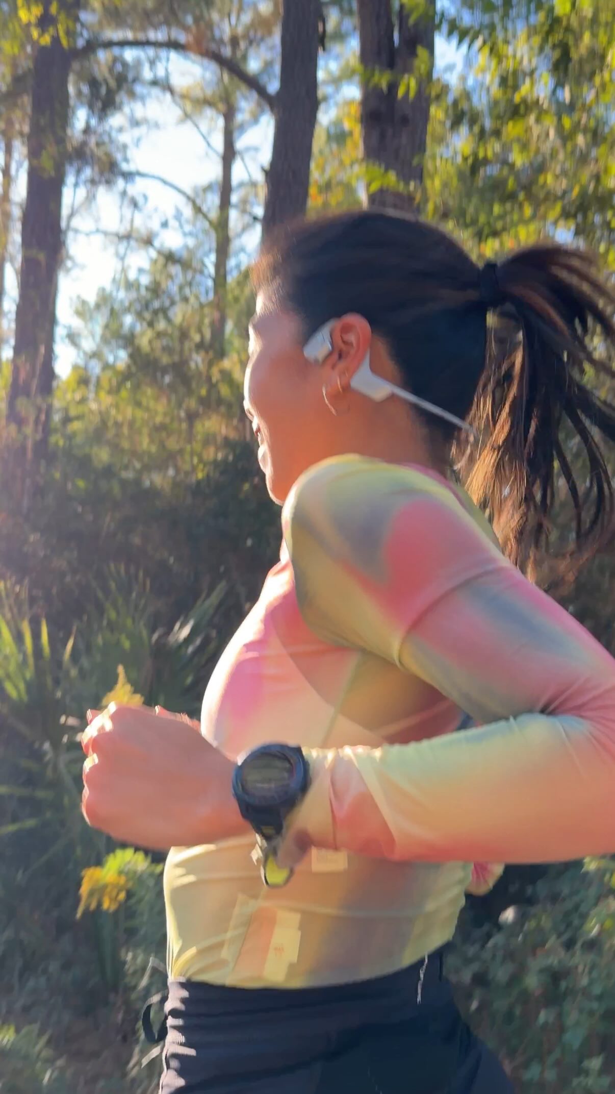 Instagram post by @mandymovez for Shokz. Caption reads: Crazy what these @shokzusa OpenRun Pro 2s can do....