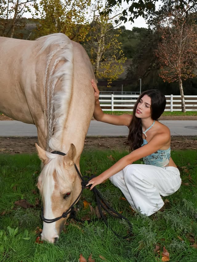 Instagram post by @saskiakatarinaherd for PEPPERMAYO. Caption reads: Introducing my new horse Platinum!!!....