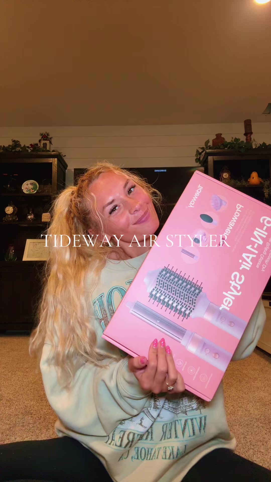 TikTok post by @camtrussell for Tideway. Caption reads: [...] #tiktokshopfinds #airstyler #tideway....