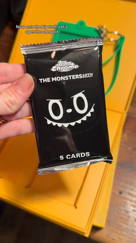 Instagram post by @danisquishie for Topps. Caption reads: Opening the new Topps The Monsters 10th....