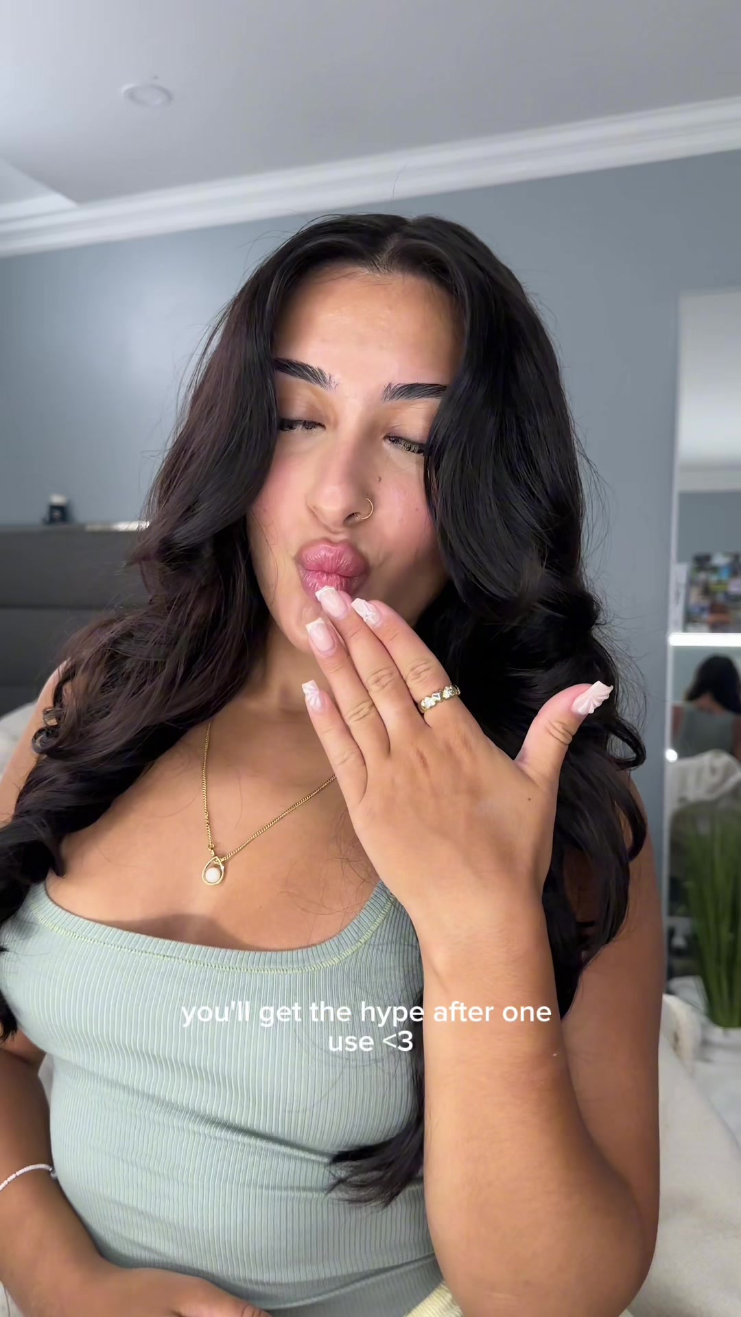 TikTok post by @cassiidyy7 for Amika. Caption reads: [...] bc what??? do you see the difference? @amika....