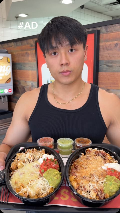 Instagram post by @chompchampp for El Pollo Loco. Caption reads: #ad Just tried the @elpolloloco Cheesy Enchilada....